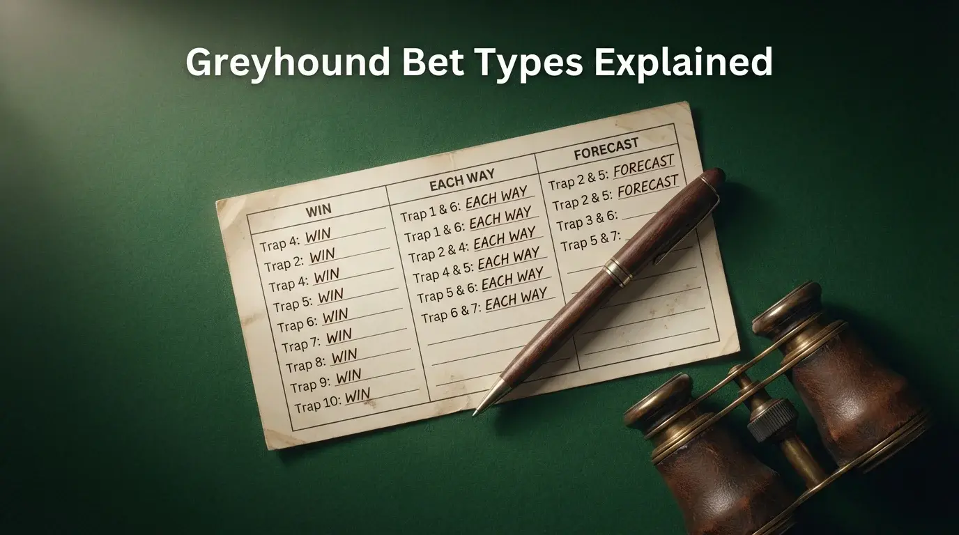 Greyhound bet types explained with examples